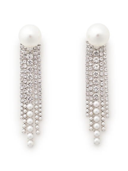 [L.B CANDY STOCK]ビジューパールロングピアス