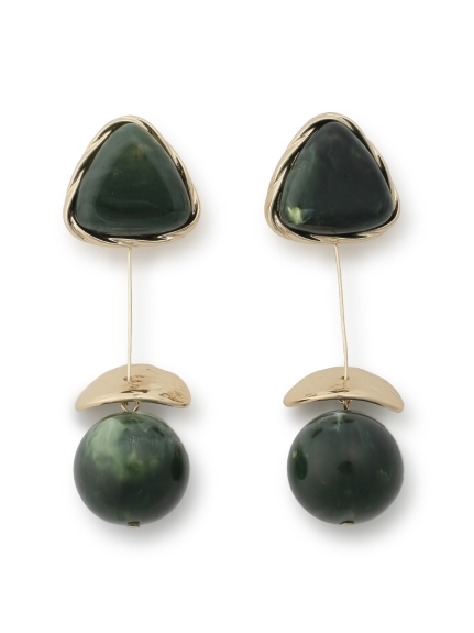 メタルアクリルボールイヤリング