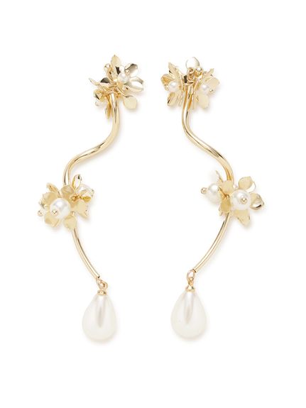フラワーピアス Silver925芯 花 シンプル つけっぱなし シルバー