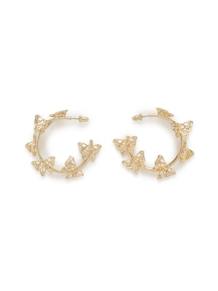 LILY BROWN × ANNA SUI】バタフライフープピアス(ピアス