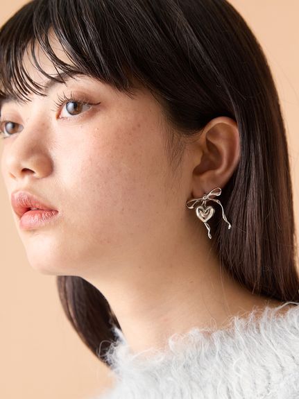 秋冬☆ブラウン♡大ぶりリボンとシュガーチョコ ドーナツ ベアとポンポンのピアス♡ 秋冬☆ブラウン♡大ぶりリボンとシュガーチョコ ドーナツ ベアと