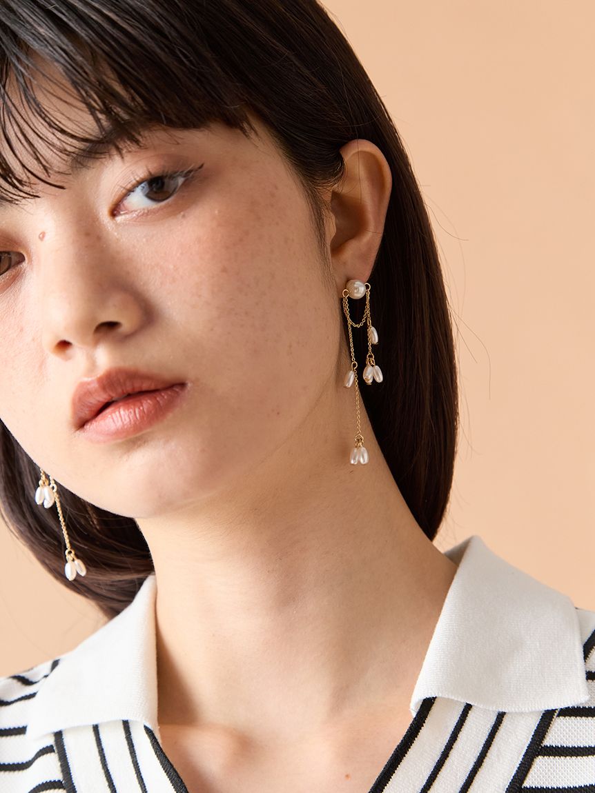 ripsalis リプサリス 3linedippearl ピアス　美品　パール ripsalis リプサリス 3linedippearl ピアス 美品 パール