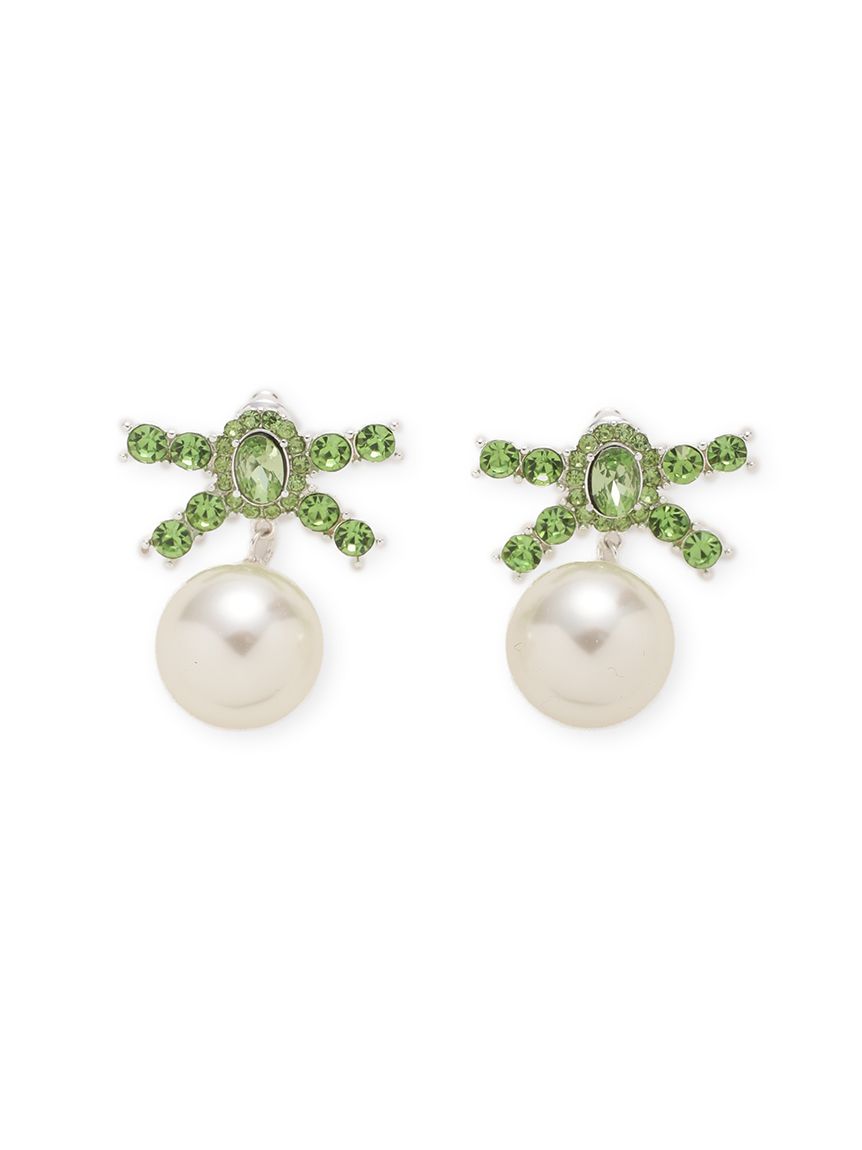 L.B CANDY STOCK]ビジューリボンパールピアス(ピアス)｜アクセサリー