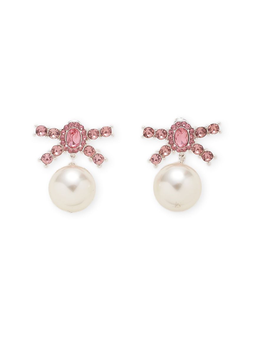 L.B CANDY STOCK]ビジューリボンパールピアス(ピアス)｜アクセサリー