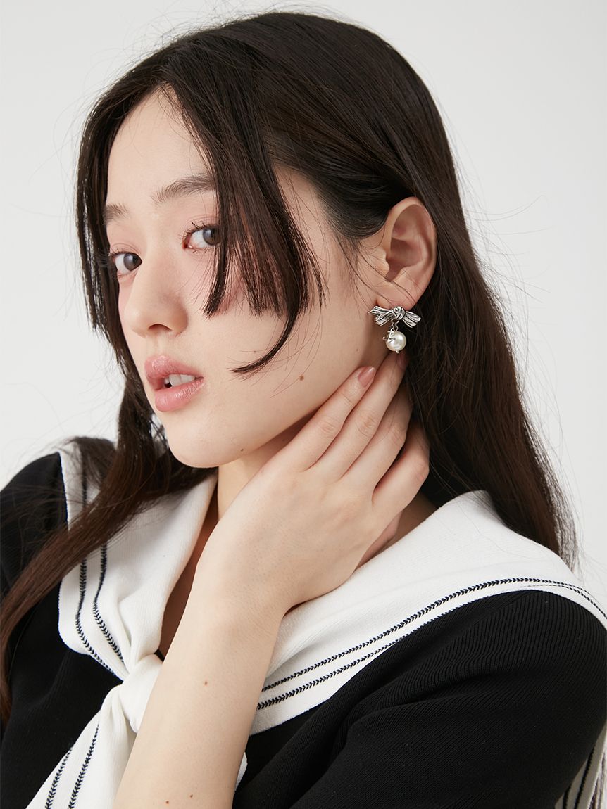 マリンリボンパールピアス(ピアス)｜アクセサリー｜LILY BROWN（リリー