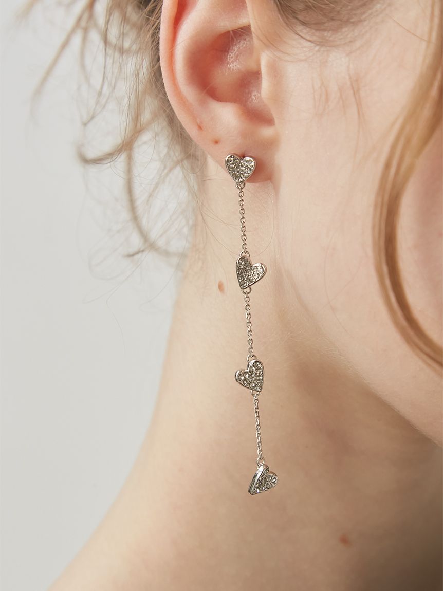 スウィングビジューハートピアス(ピアス・イヤリング)｜ACCESSORY