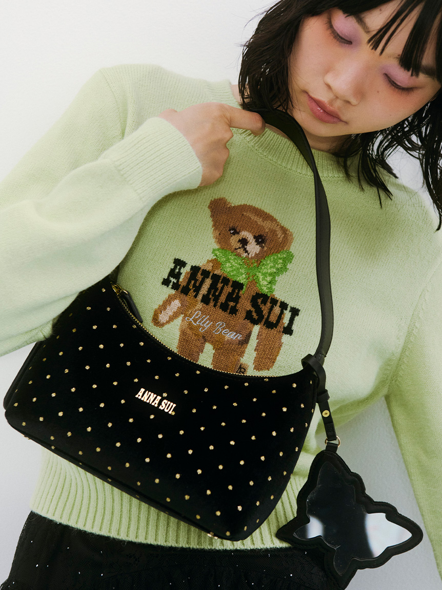 【LILY BROWN ×ANNA SUI】バタフライミラーチャーム付きバッグ LILY BROWN ×ANNA SUI】バタフライミラーチャーム付きバッグ