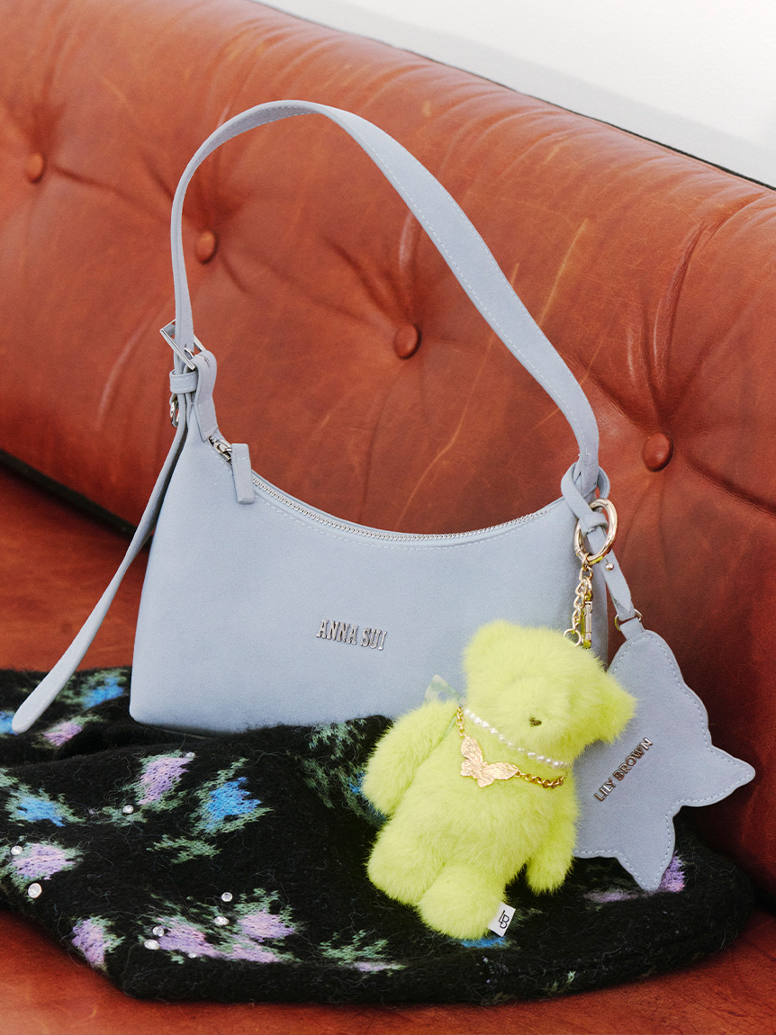 【LILY BROWN ×ANNA SUI】バタフライミラーチャーム付きバッグ LILY BROWN ×ANNA SUI】バタフライミラーチャーム付きバッグ