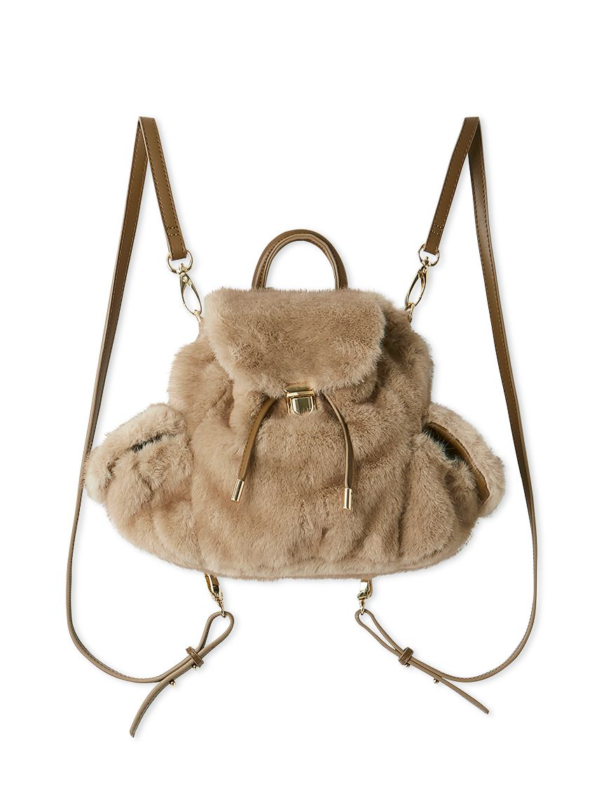 新品タグ付　2wayエコファーバックパック ベージュ　LILY BROWN 2wayエコファーバックパック(バッグ)｜LILY BROWN（リリーブラウン）の