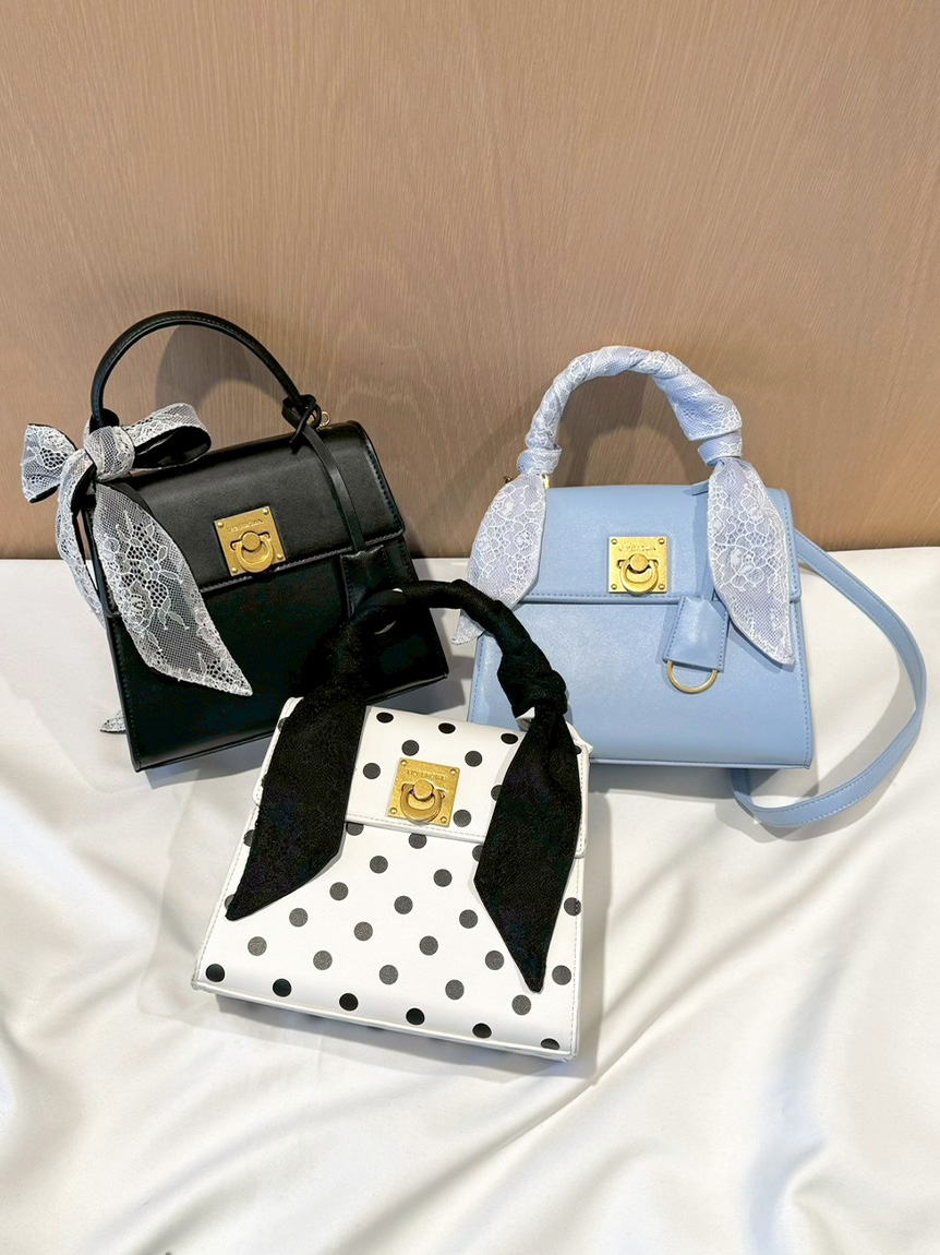 レーススカーフ付きハンドバッグ