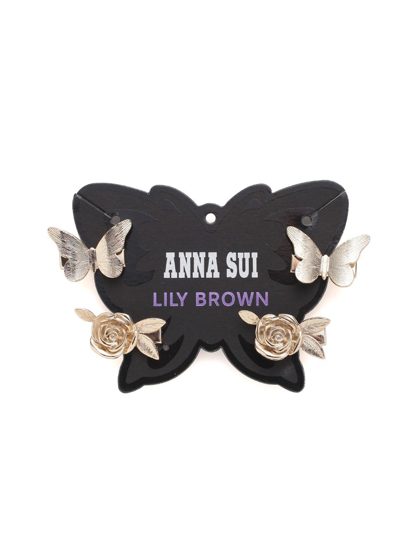 LILY BROWN×ANNA SUI】バタフライ＆ローズヘアクリップセット(ヘッド