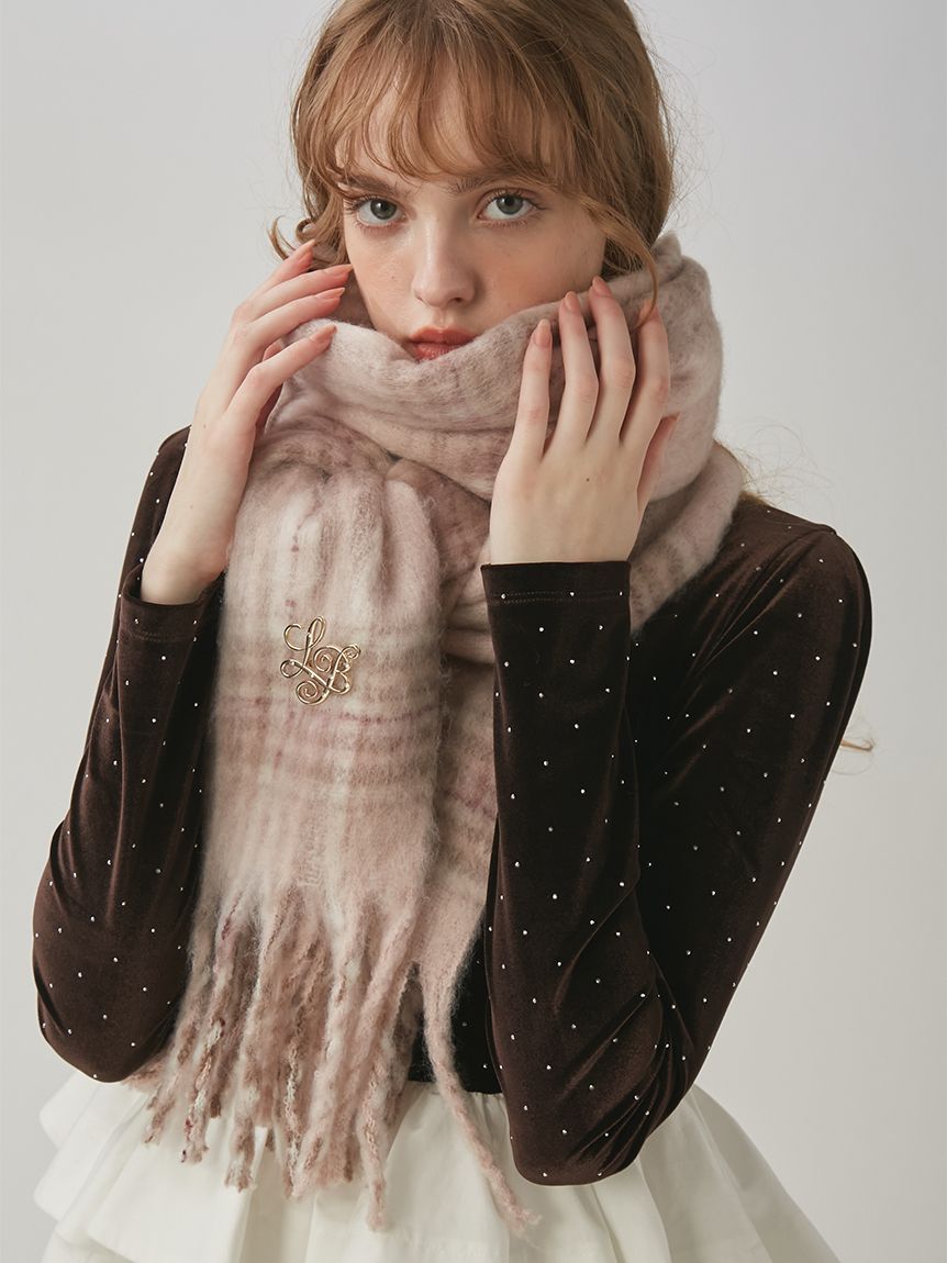 ブローチ付きシャギーストール(ストール・マフラー)｜FASHION GOODS