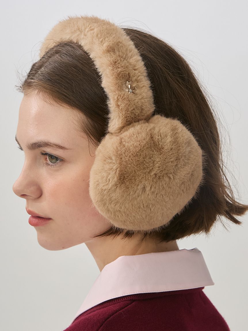 ビジューモチーフファーイヤーマフラー(ストール・マフラー)｜FASHION