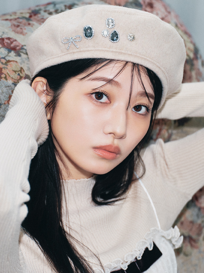 L.B CANDY STOCK]デコラティブベレー帽(Hearts2Hearts着用)(帽子