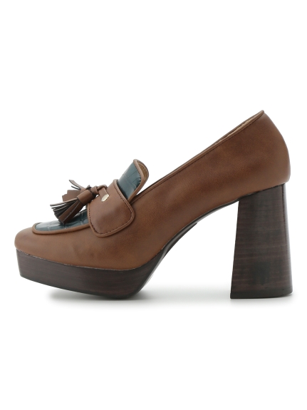 タッセル厚底ローファー