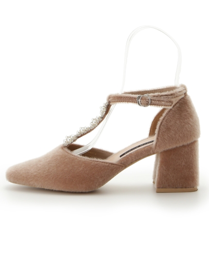 [L.B CANDY STOCK]パールフラワーパンプス