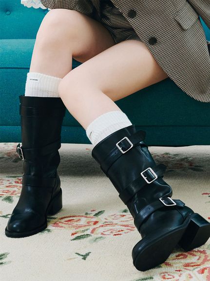 Lily brown　ブーツ リリーブラウン LILY BROWN バイカーブーツ （BLK