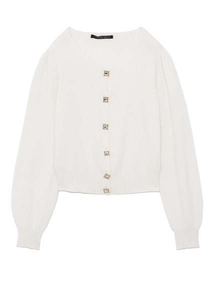 [L.B CANDY STOCK]ビジューボタンニットカーデ