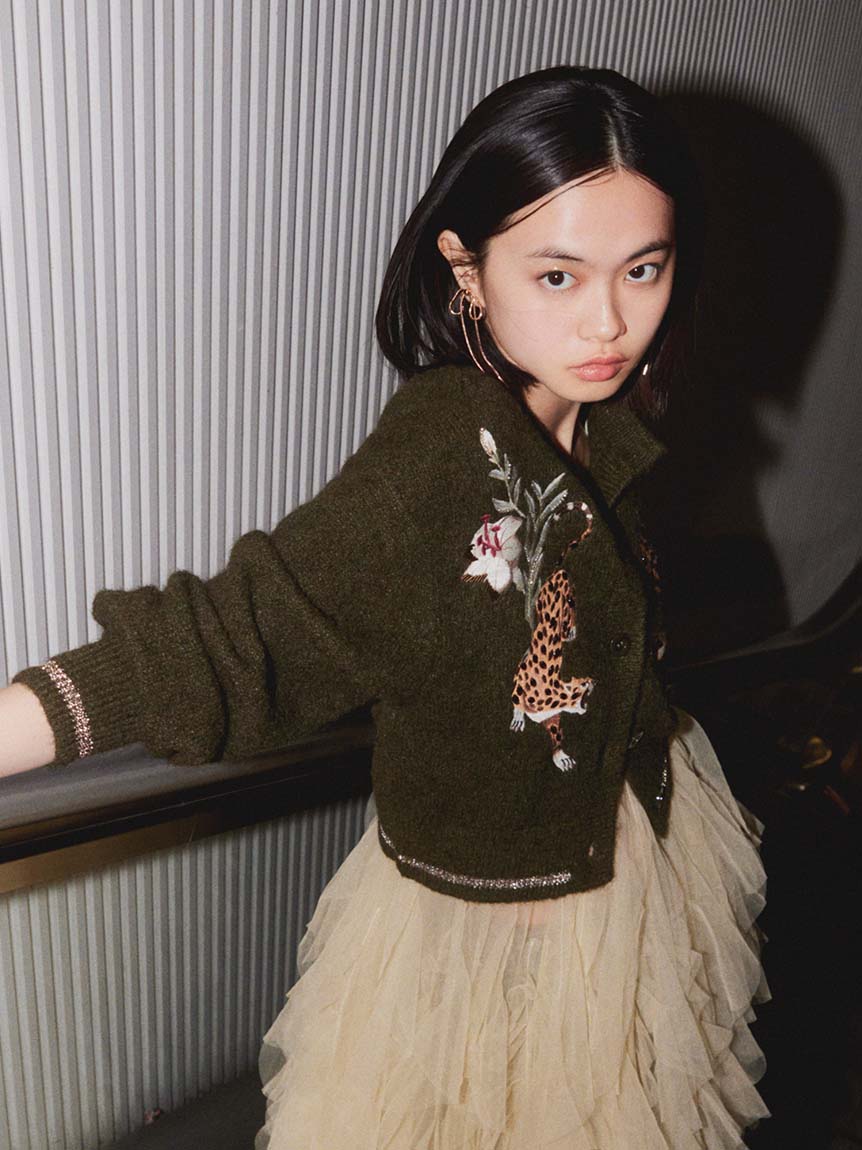 B02168 リリーブラウンLily Brown フェイクファーポンチョコート