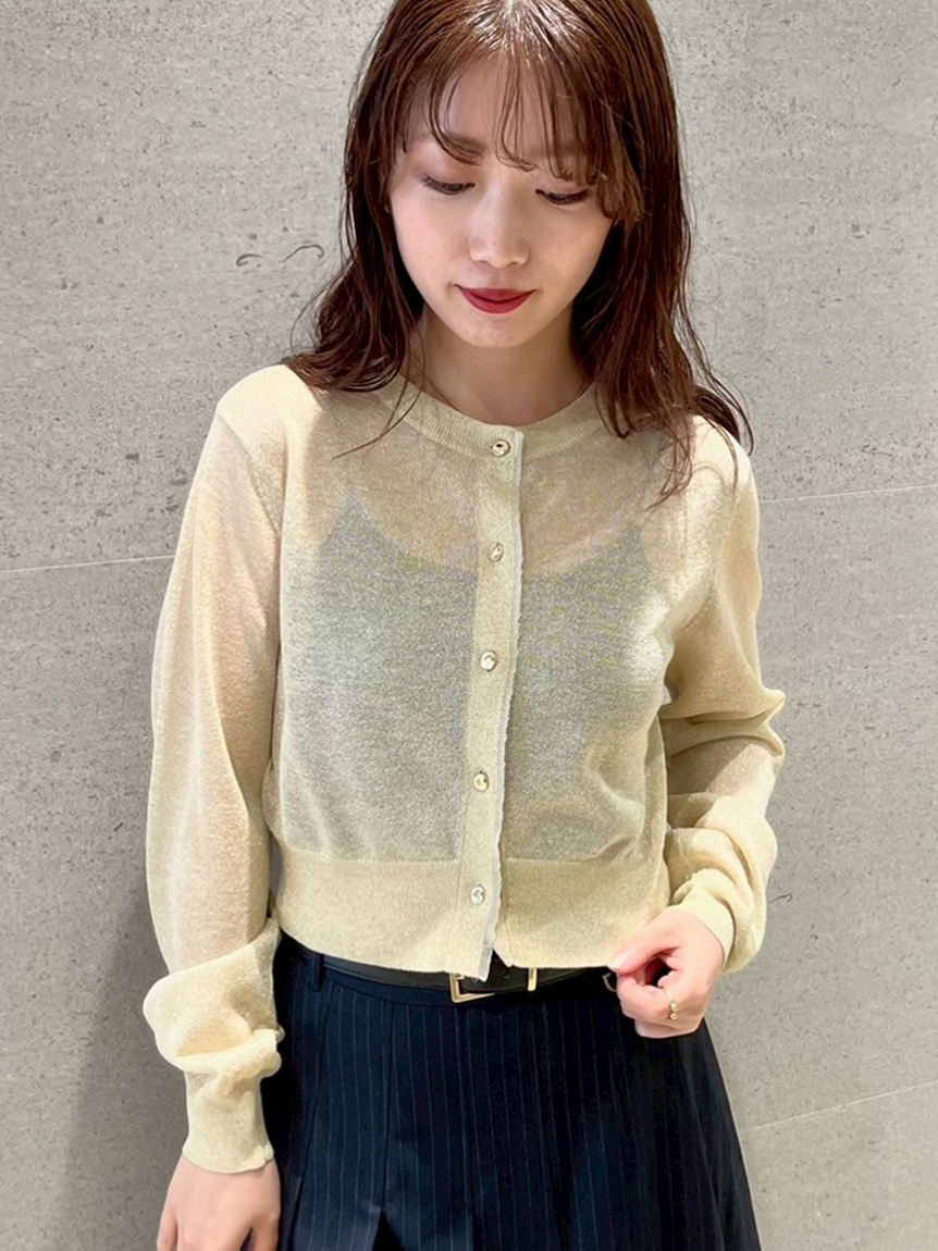 LILY BROWN（リリーブラウン）の「フラワージャガードヘムカーデ
