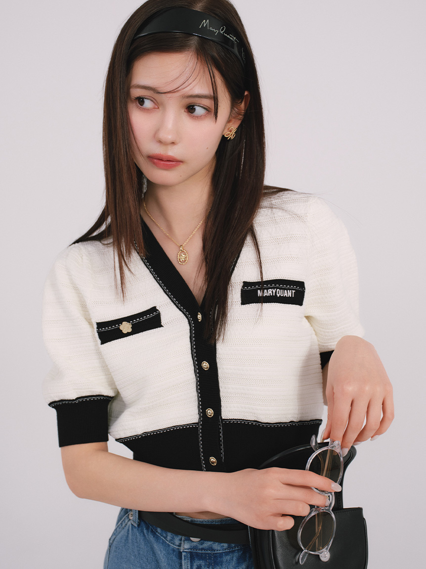 Lily Brown （リリーブラウン)【MARY QUANT】ニットカーデ 25春