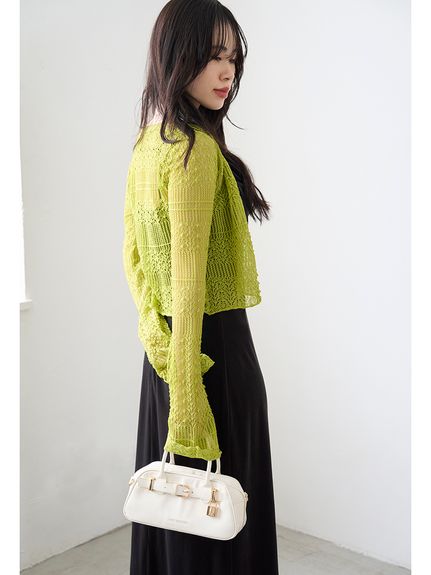 LILYBROWN リリーブラウン セミシアーニットカーディガン¥11,880 セミシアーニットカーディガン(カーディガン)｜トップス｜LILY