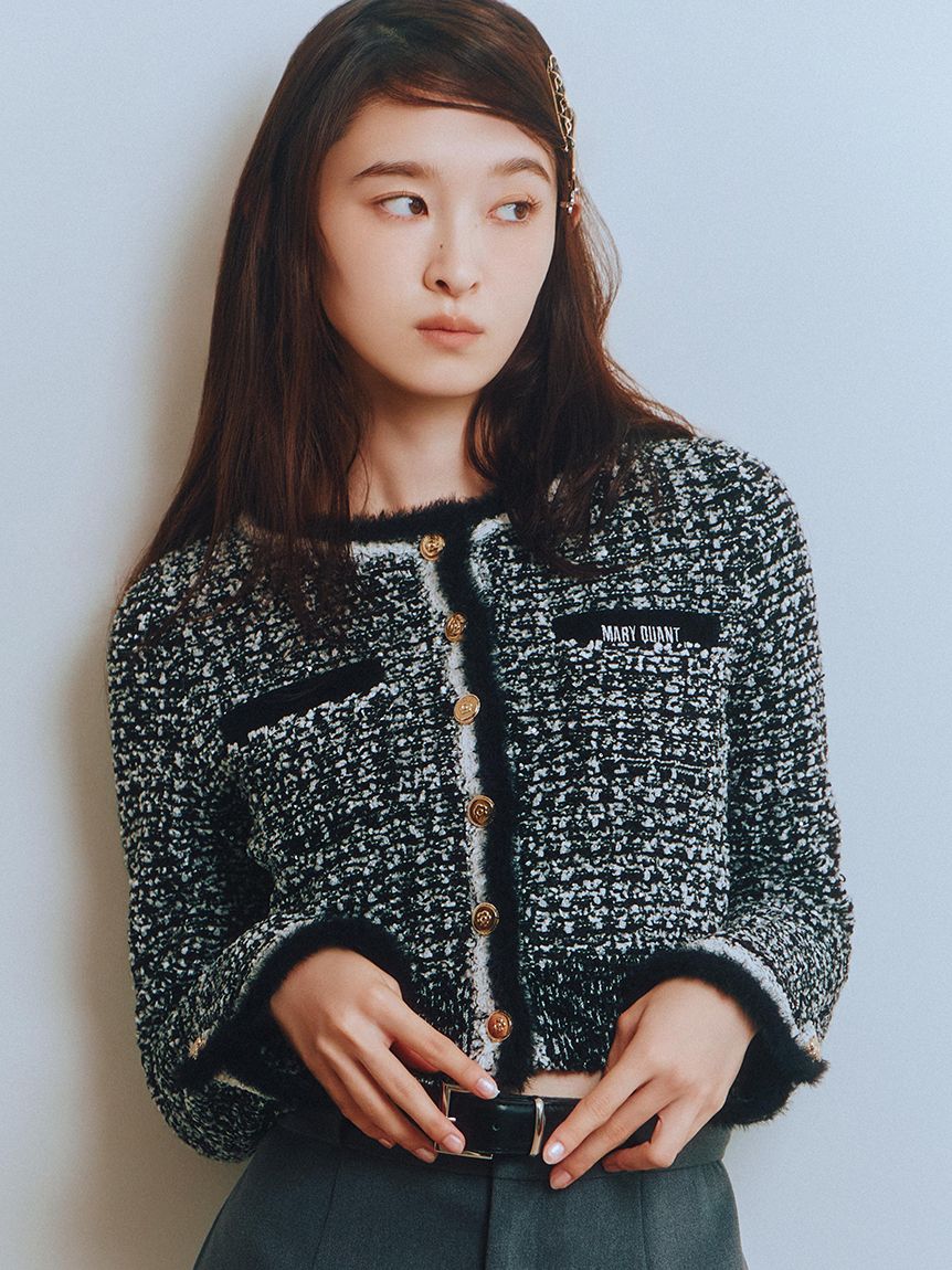 LILY BROWN×MARY QUANT】デイジー釦ツイードニットジャケット