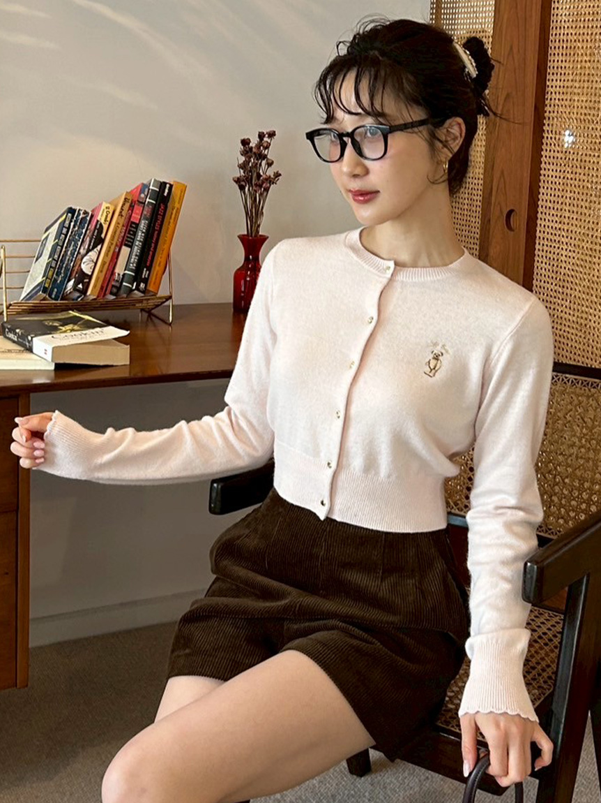 【新品未使用タグ付き】 LILY BROWN シアー ニットカーディガン ピンク 新品未使用タグ付き】 LILY BROWN シアー ニットカーディガン