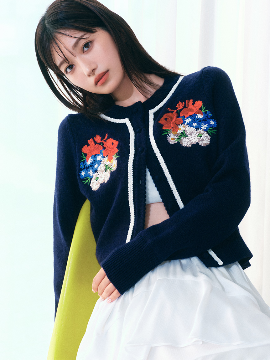 ［美品］トムブラウン　トリコロール　立体フラワーモチーフ　ロングカーディガン THOM BROWNE/トムブラウン_men通販 | 【SUMMER CURRICULUM】ファイン