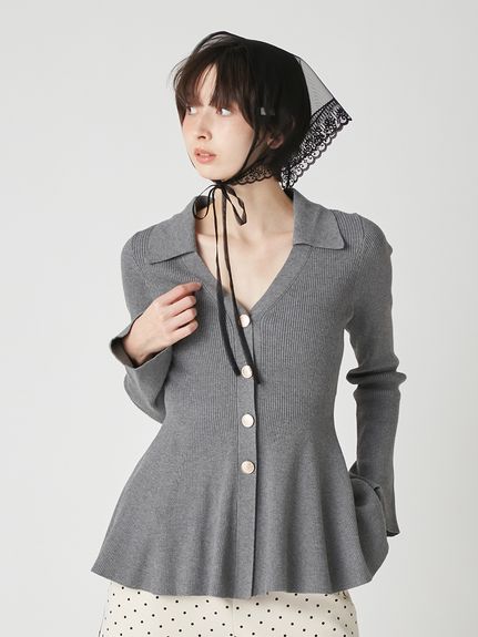LILYBROWN リリーブラウン シャツディテールペプラムカーディガン シャツディテールペプラムカーデ(カーディガン)｜トップス｜LILY BROWN