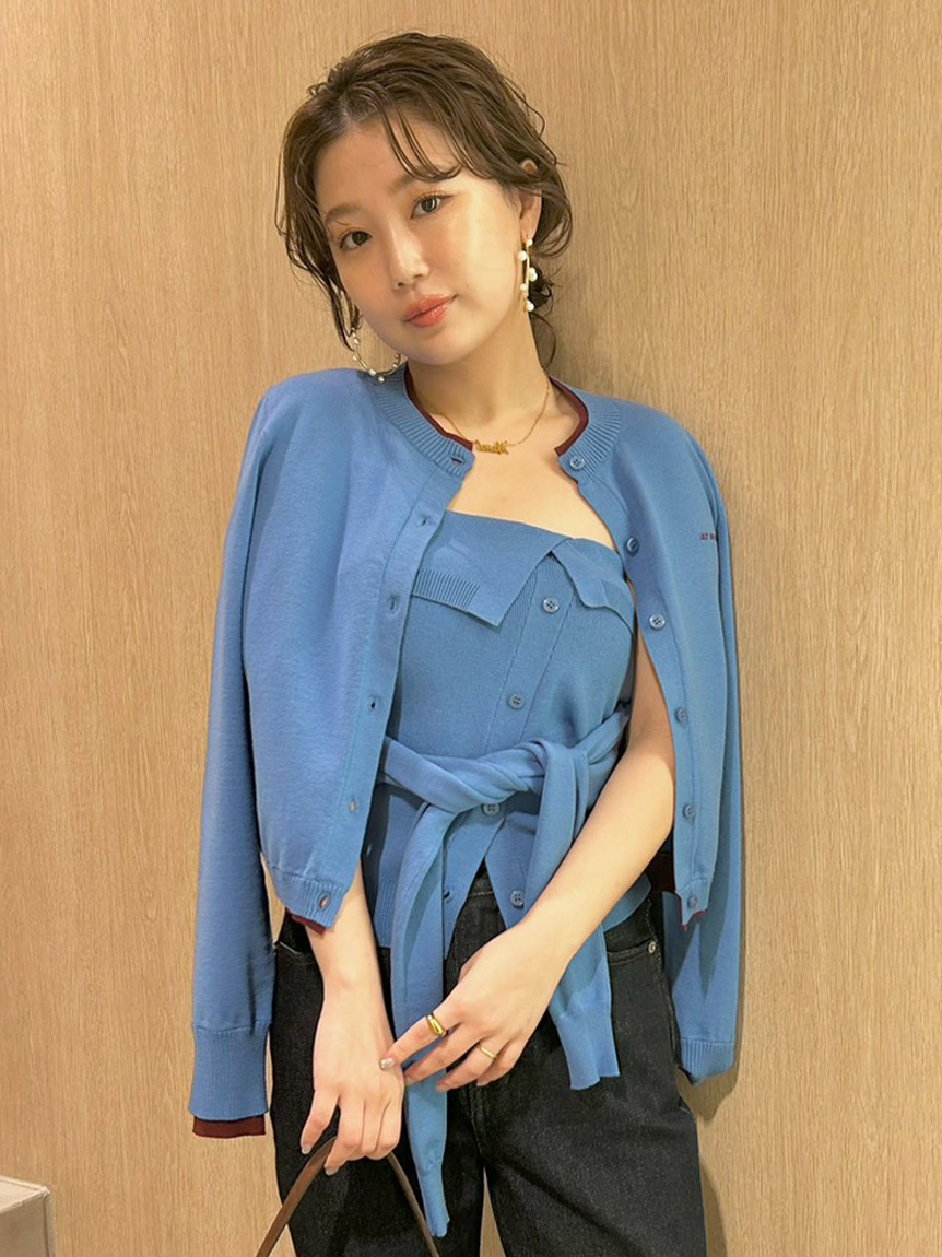 カラートリムニットカーディガン(セットアップアイテム)｜LILY BROWN