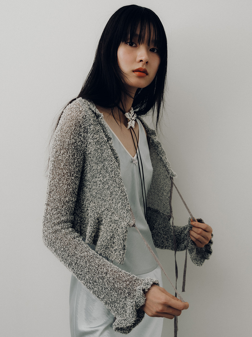 lily brown シアーフリルボレロカーディガン LILY BROWN（リリーブラウン）の「シアーフリルボレロカーデ