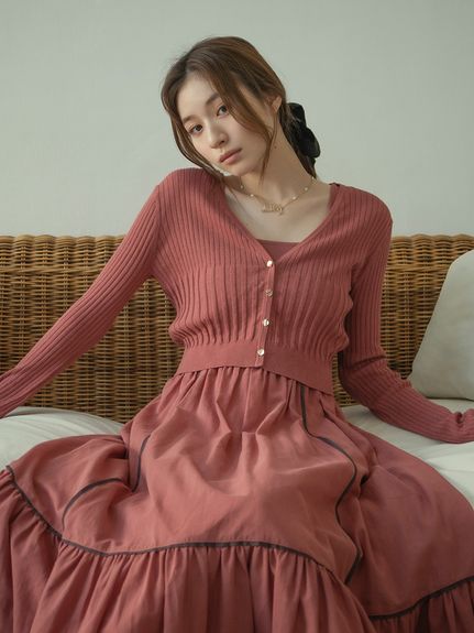 リリーブラウン完売♡フリルカーディガン LILY BROWN（リリーブラウン） カーディガン フリルニットカーディガン