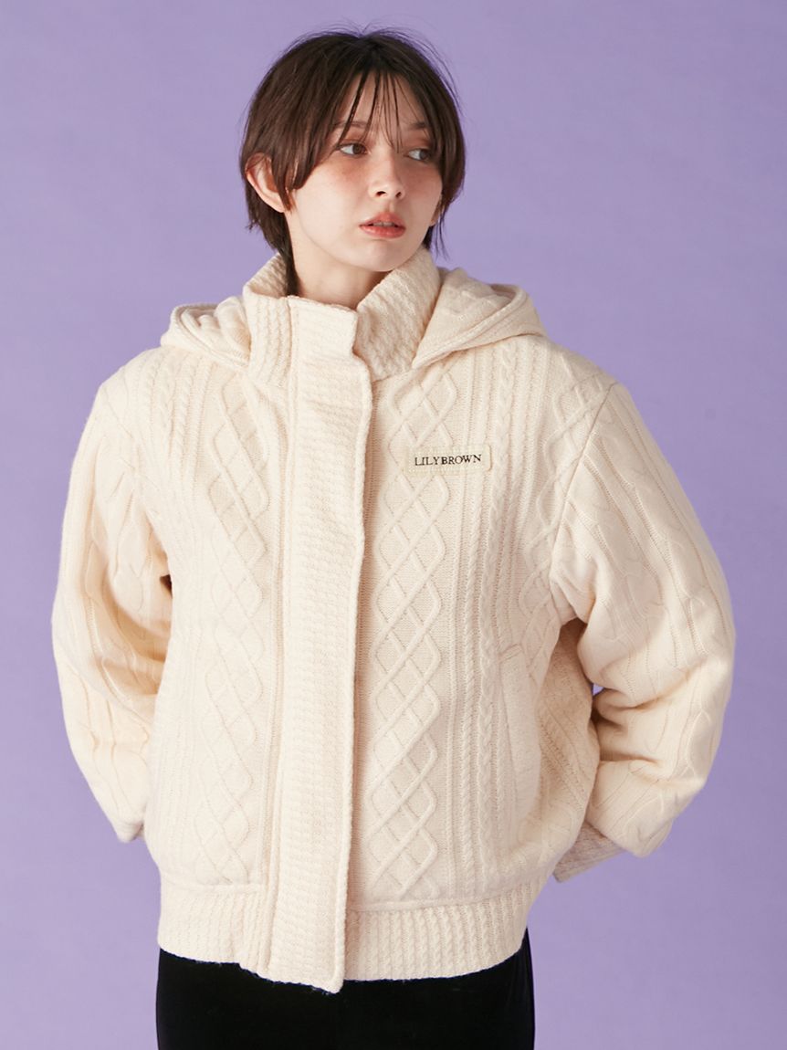 haru 新品2点セット♡スコットクラブ購入 リバーシブルアウター ニット LILY BROWN×MARY QUANT】ジャガードロゴニットトップス(Hearts2Hearts