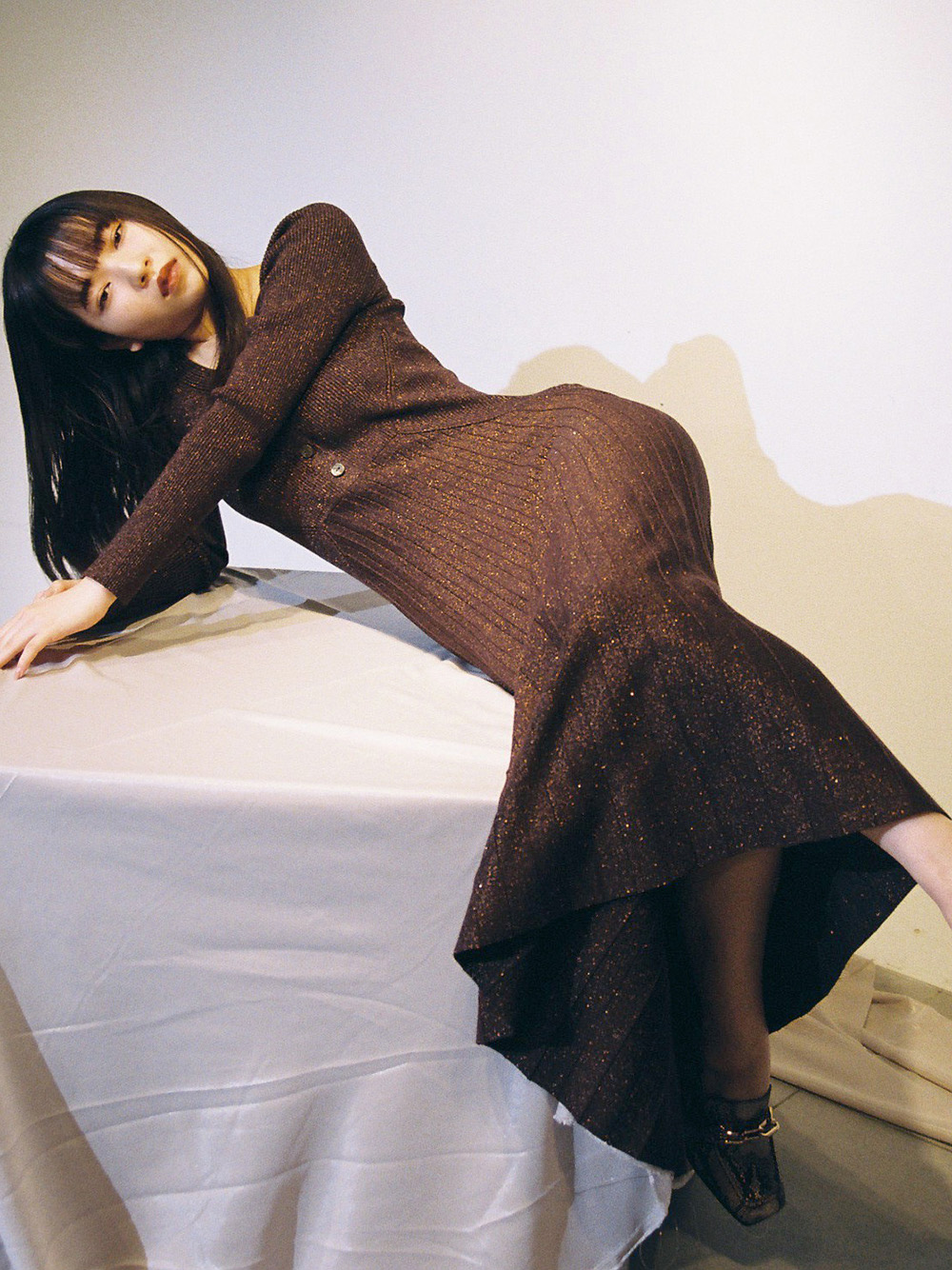 ラメニットワンピース