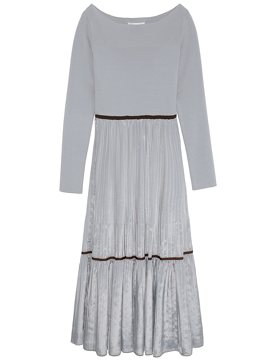 プリーツドッキングニットワンピース マキシ ロングワンピース ワンピース Lily Brown リリーブラウン の通販サイト 公式