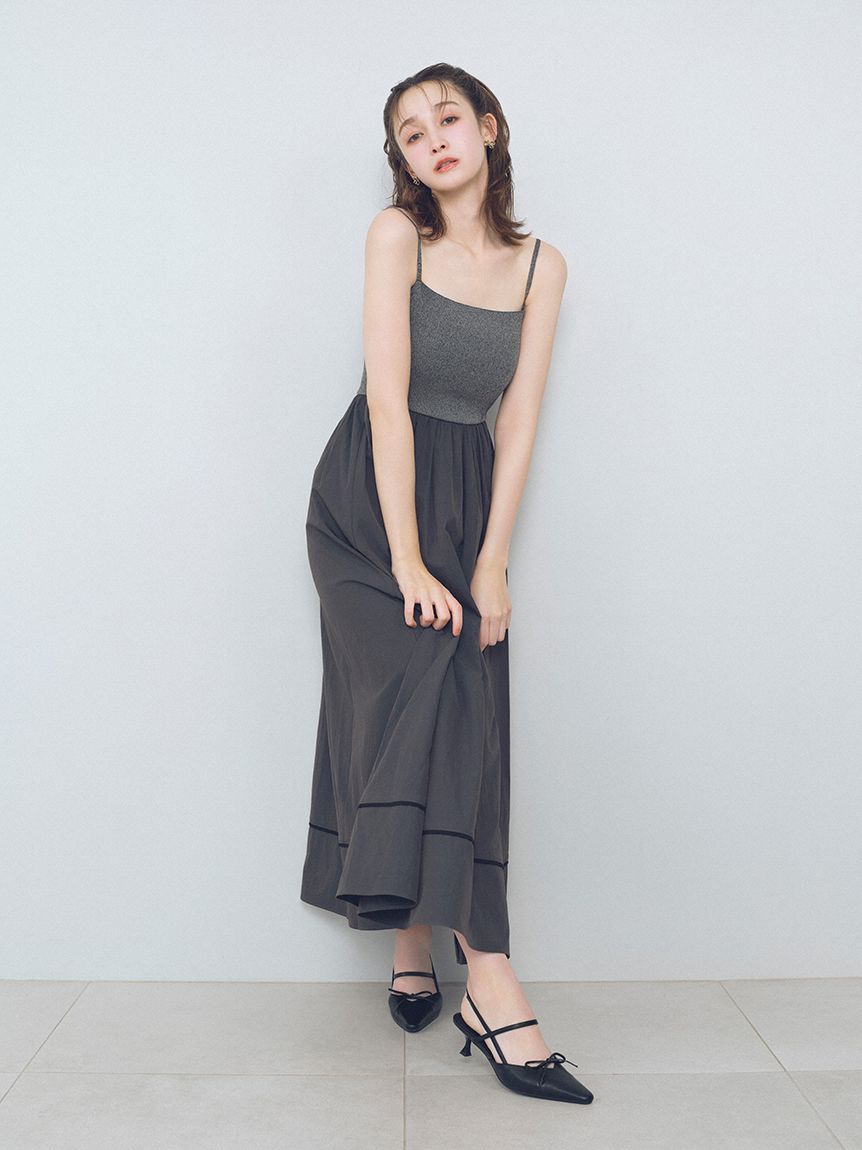 WEB限定カラー】【WEB限定00サイズ】ニットビスチェ切り替え