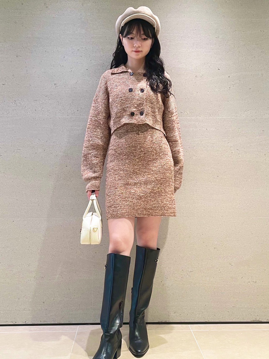 ニットノースリーブミニワンピース ニットジャケットつき　セットアップ 楽天市場】ニットワンピース トップス セット 2点セット セットアップ