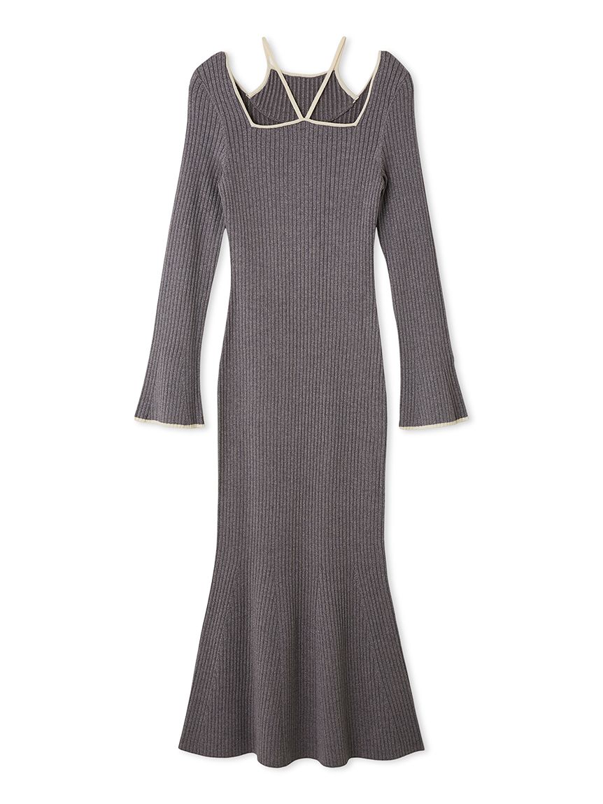 デコルテデザインラメニット2wayワンピース(ニットワンピース