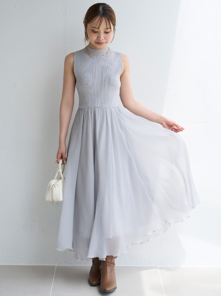 リリーブラウン♡WEB限定00サイズ】ラインニットドッキングワンピース WEB限定00サイズ】ラインニットドッキングワンピース(マキシ