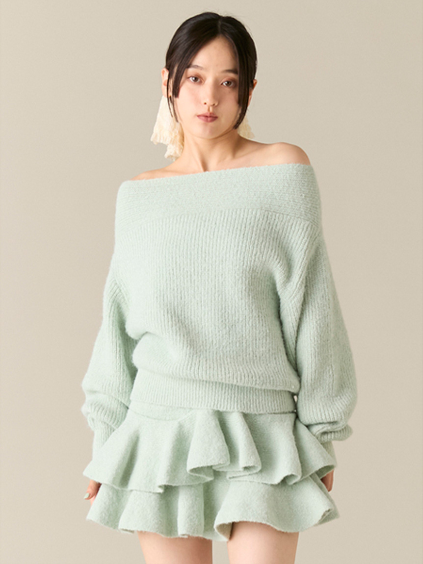 オフショルニットセットアップ オフショルニットセットアップ(ニットワンピース)｜ワンピース｜LILY