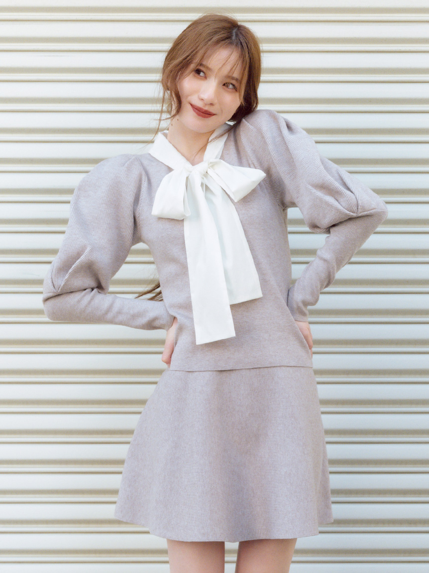 NEW YEAR'S SPECIAL ITEM】ボウタイニットセットアップ(トップス