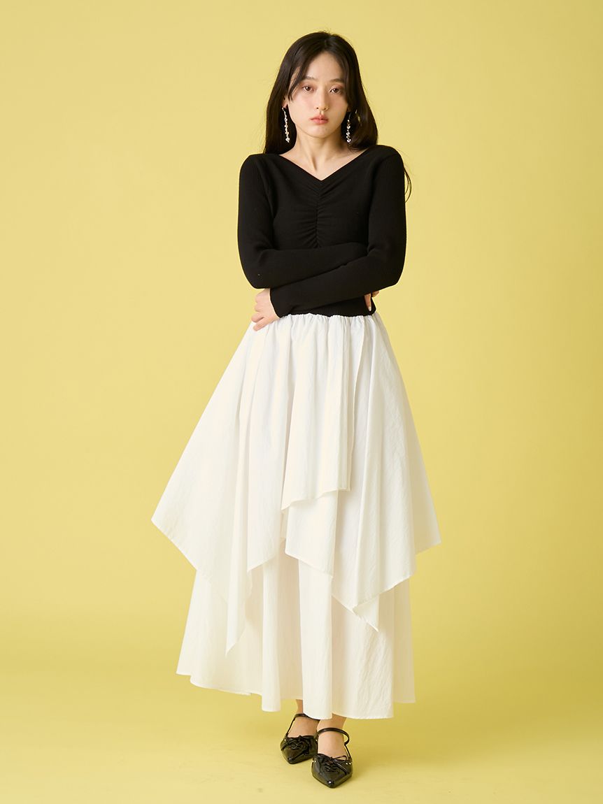 ニットドッキングワンピース(マキシ・ロングワンピース)｜ワンピース