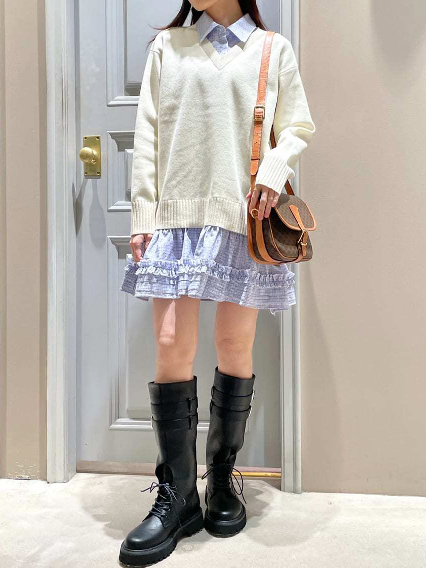 シャツドッキングミニワンピース チェック シャツドッキングミニワンピース(ミニワンピース)｜ワンピース｜LILY
