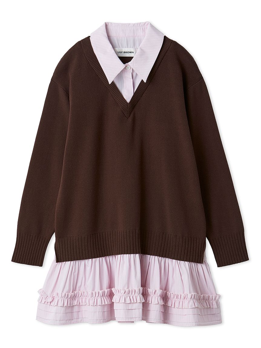 シャツドッキングミニワンピース(ミニワンピース)｜ワンピース｜LILY