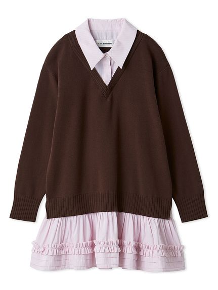 シャツドッキングミニワンピース(ミニワンピース)｜ワンピース｜LILY