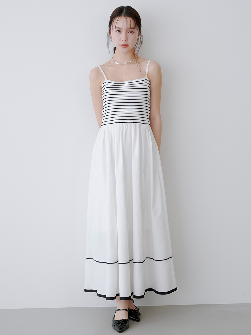 WEB限定00サイズ】ウォッシャブルニットビスチェドッキングワンピース