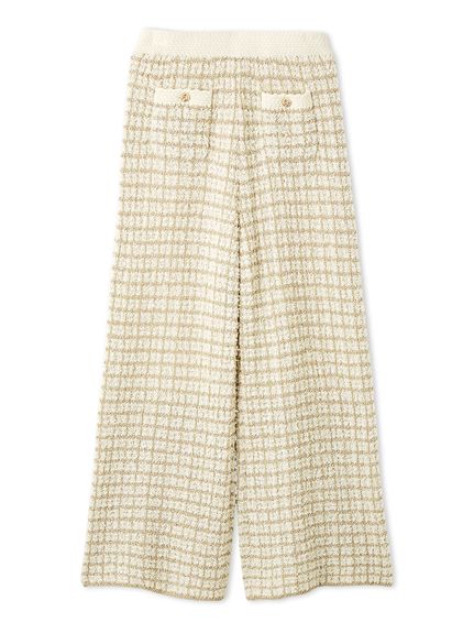 Lily Brown◆リリーブラウン/レトロタイル柄ワイドパンツ/FREE/ポリエステル/BEG LILY BROWN Lily Brown レトロタイル柄ワイドパンツ ネイビー