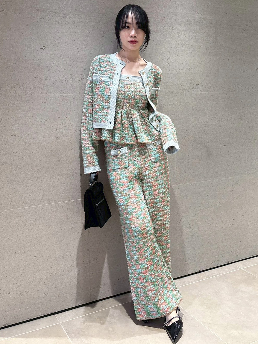 ツイードニットワイドパンツ(セットアップアイテム)｜LILY BROWN