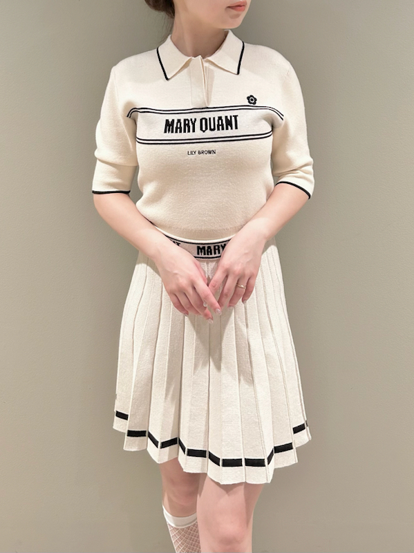 LILY BROWN×MARY QUANTコラボ ニットプリーツスカートファッション